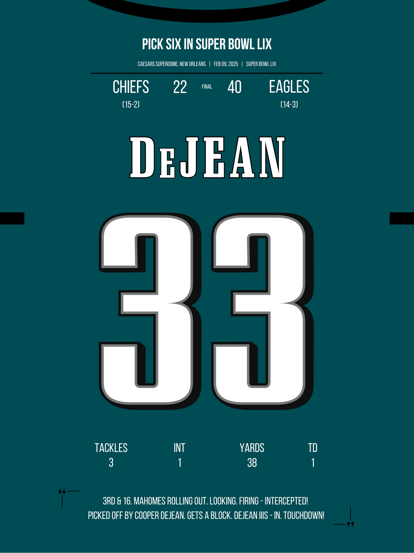 DeJean - Super Bowl LIX