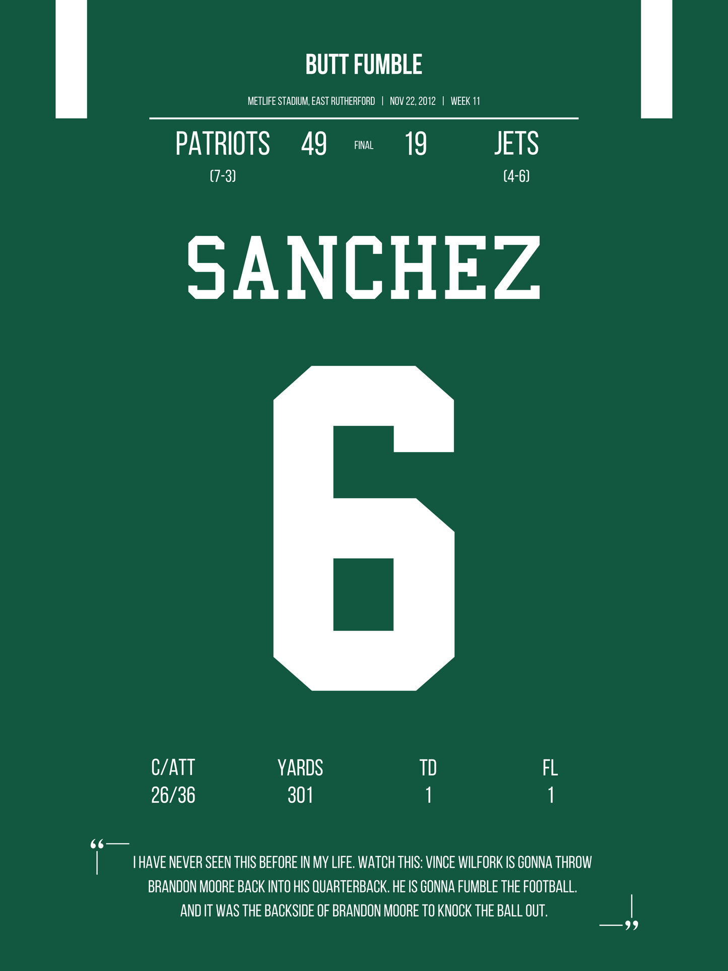 Sanchez - Butt Fumble