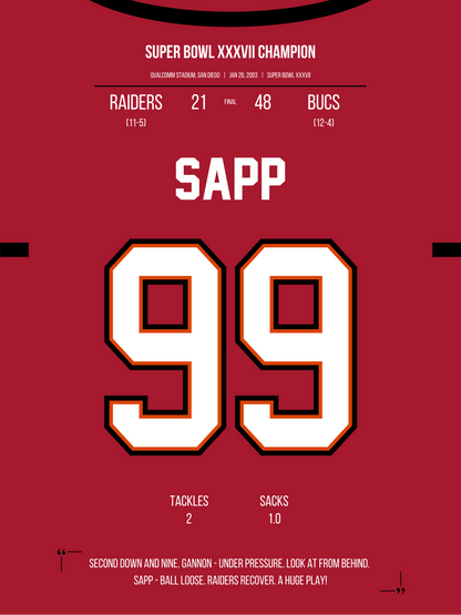 Sapp - Super Bowl XXXVII