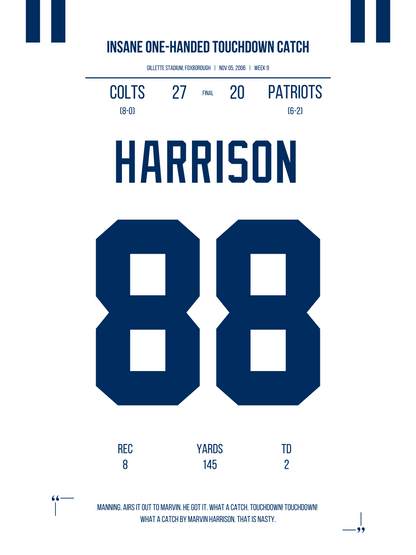 Harrison - Insane One-Handed Touchdown Catch