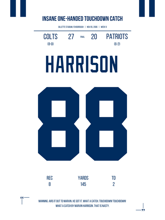 Harrison - Insane One-Handed Touchdown Catch