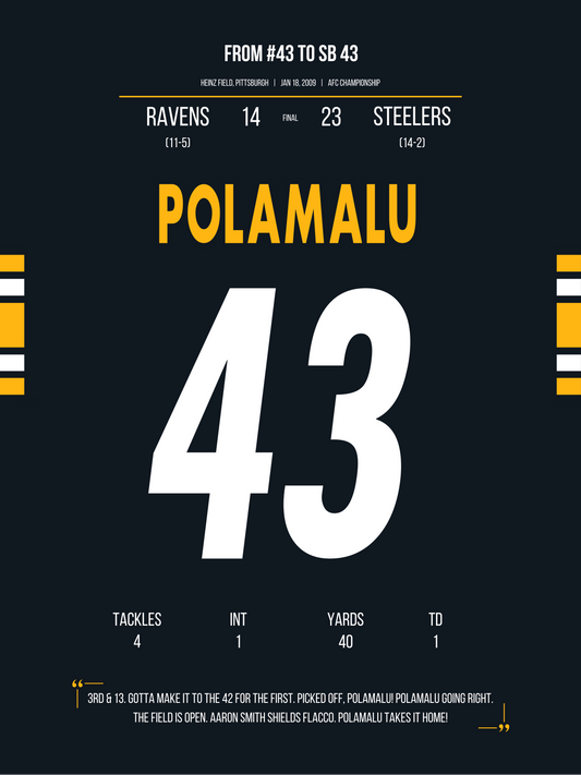 Polamalu - From #43 To SB43