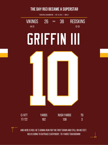 Griffin III - The Day RG3 became a Superstar