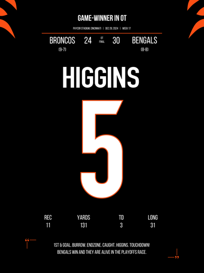 Higgins - Game-Winner in OT