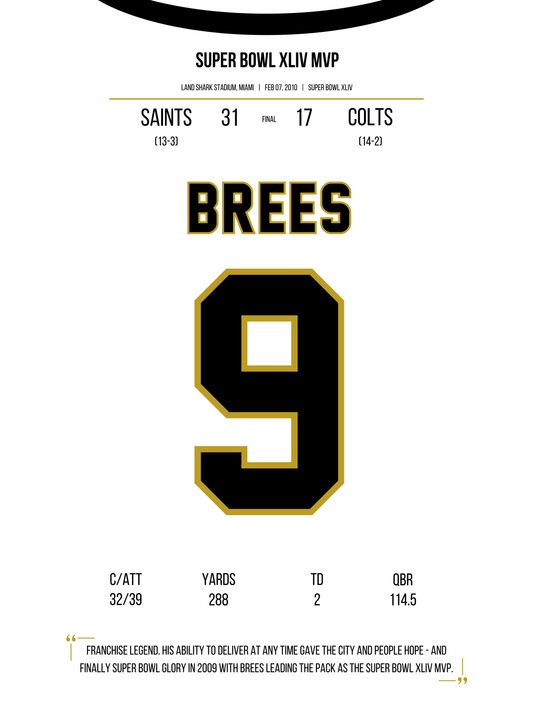 Brees - Super Bowl XLIV MVP