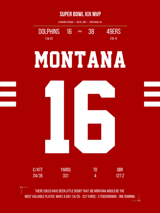 Montana - Super Bowl XIX MVP