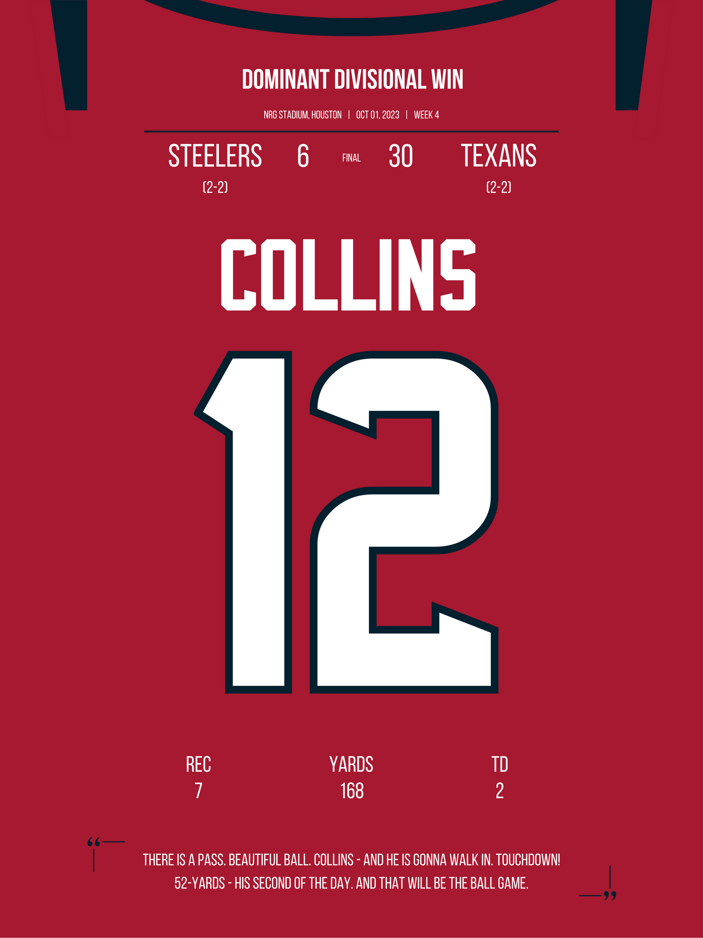 Collins - Dominant Divisional Win