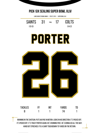 Porter - Super Bowl XLIV