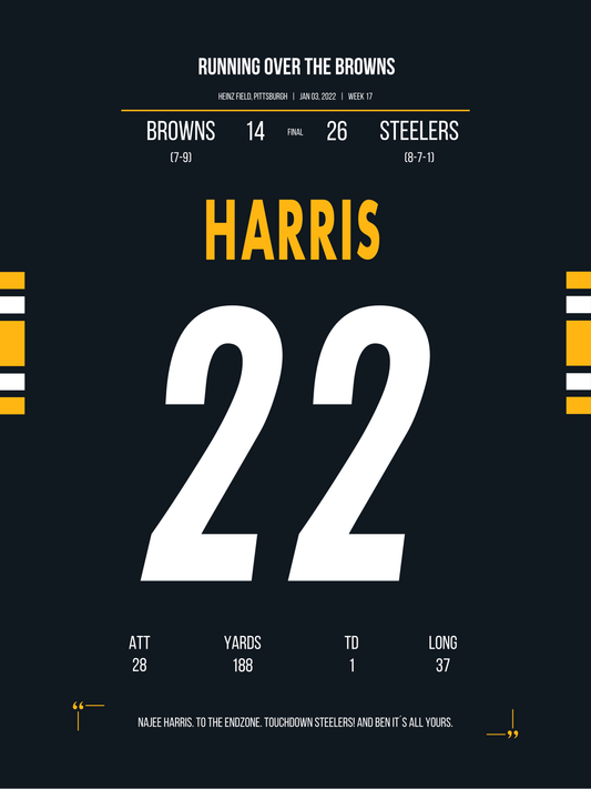 Harris - Running over the Browns