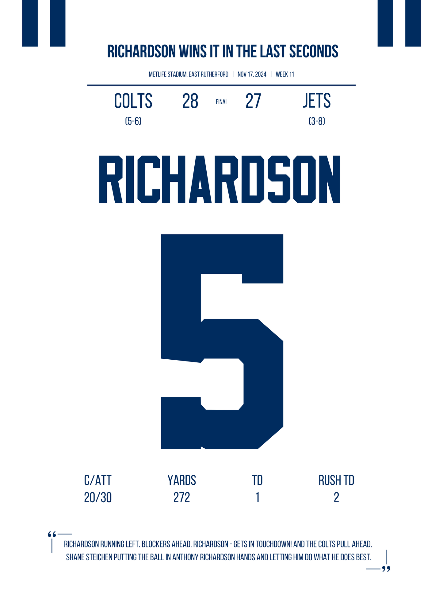 Richardson - Game-Winning Drive