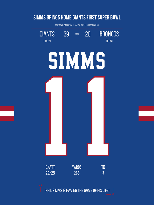 Simms - Giants´ First Super Bowl