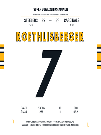 Roethlisberger - Super Bowl XLIII