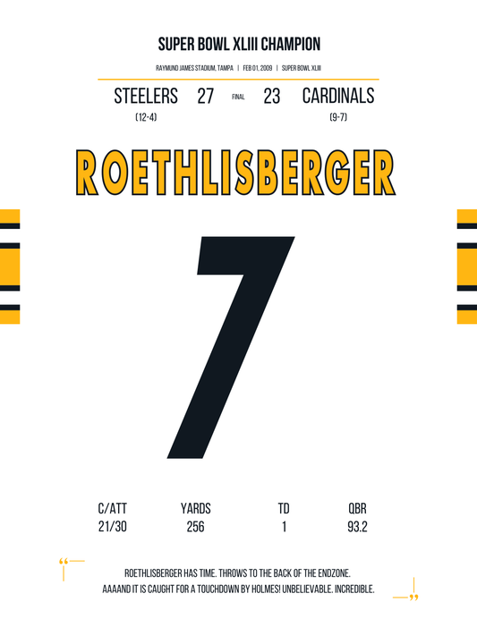 Roethlisberger - Super Bowl XLIII