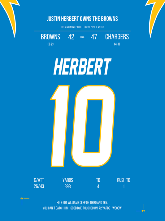 Herbert - Dominating The Browns