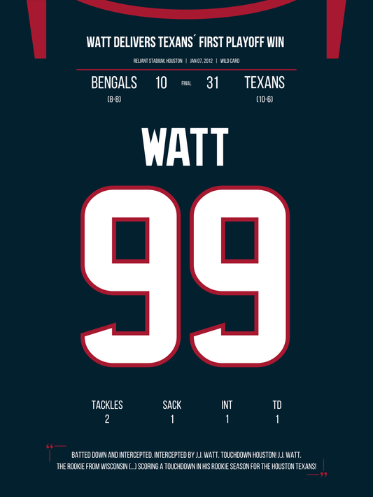 Watt - Texans´ First Playoff Win