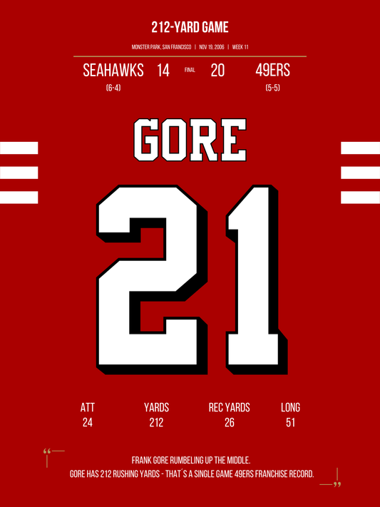 Gore - 212-yard Game