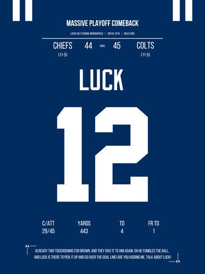 Luck - Massive Playoff Comeback