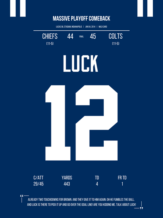 Luck - Massive Playoff Comeback