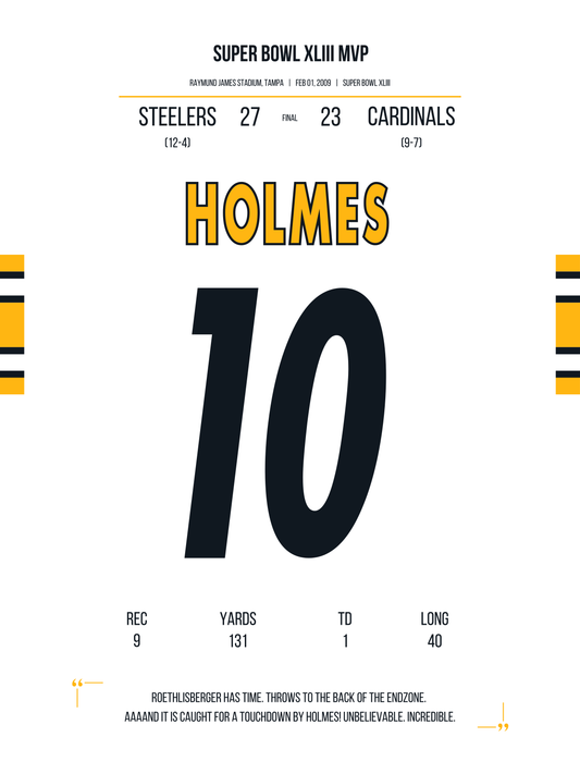 Holmes - Super Bowl XLIII MVP