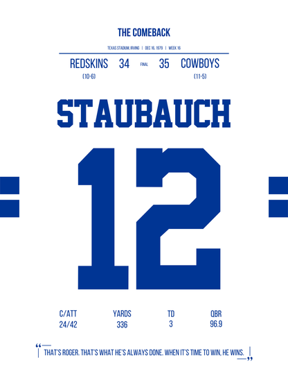 Staubach - The Comeback