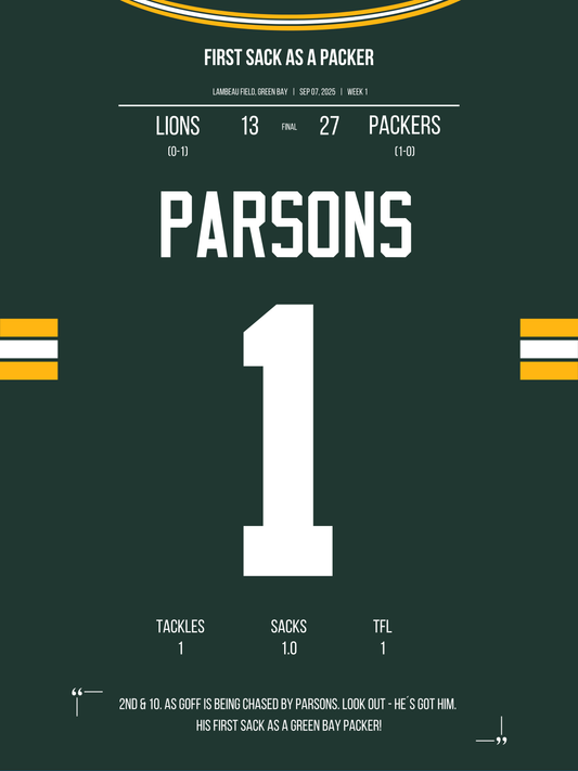 Parsons - First Sack As A Packer