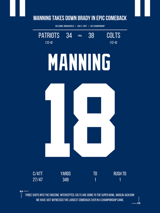 Manning - Taking Down Brady In Epic Comeback