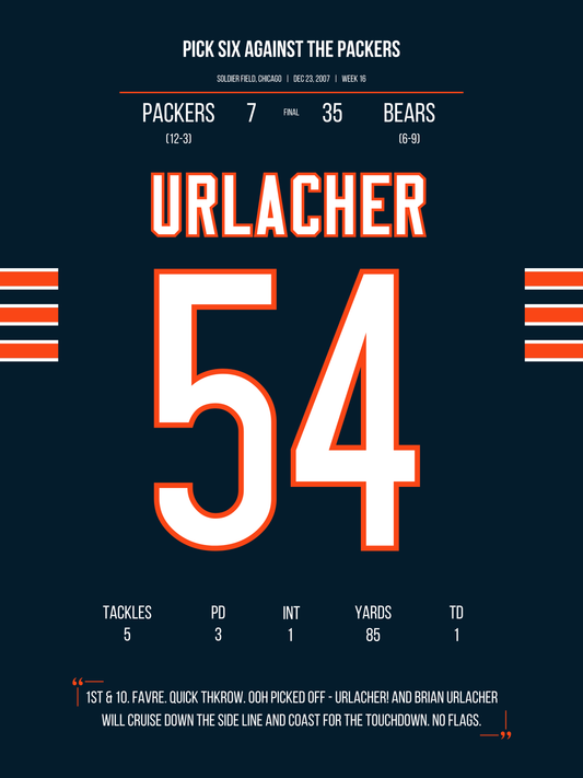 Urlacher - Pick6 against Green Bay