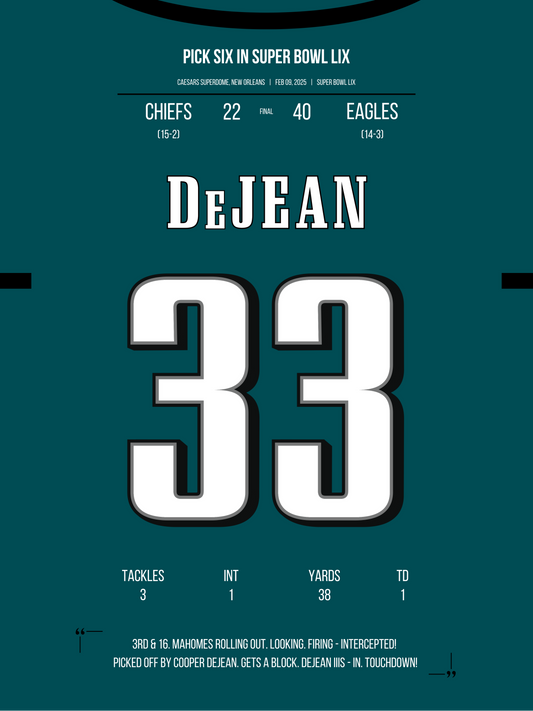 DeJean - Super Bowl LIX