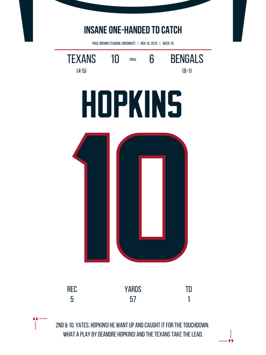 Hopkins - Insane One-Handed Touchdown