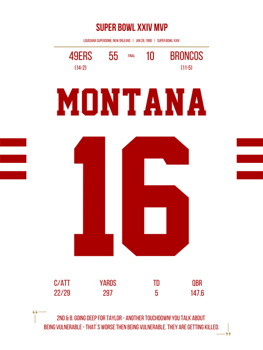 Montana - Super Bowl XXIV MVP