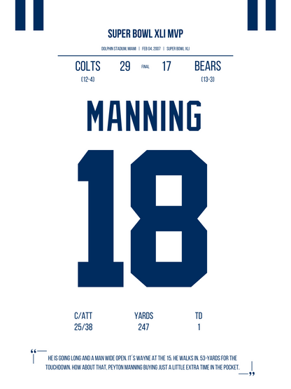 Manning - Super Bowl XLI MVP