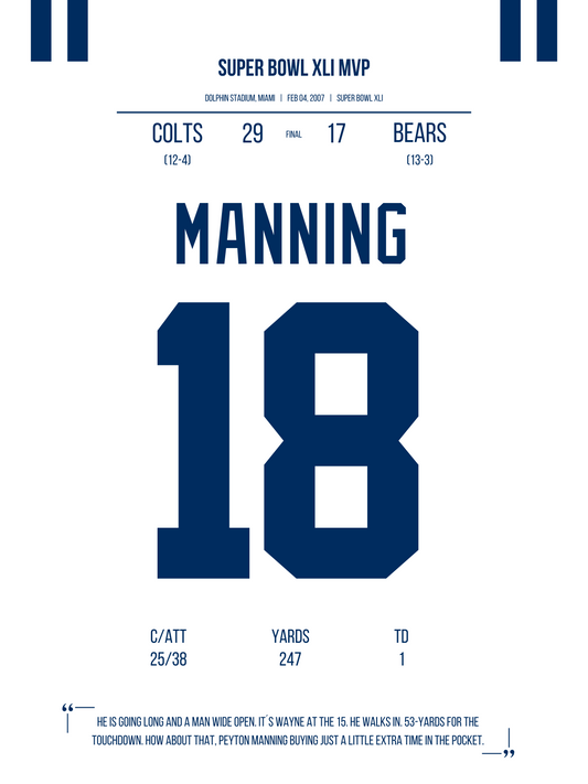 Manning - Super Bowl XLI MVP