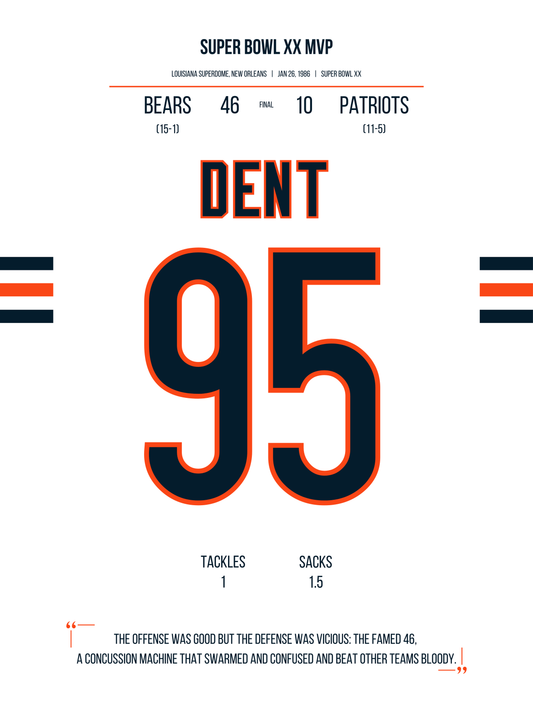Dent - Super Bowl XX MVP
