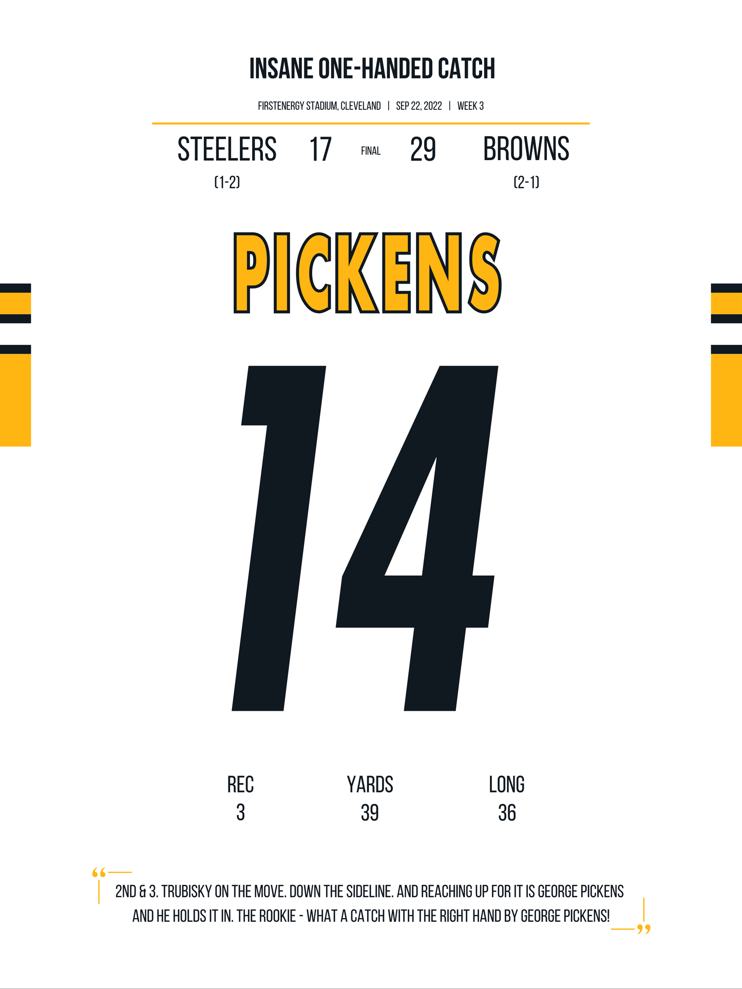 Pickens - Insane One-Handed Catch