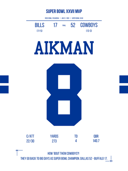 Aikman - Super Bowl XXVII MVP