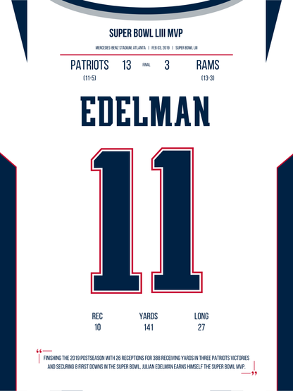 Edelman - Super Bowl LIII MVP