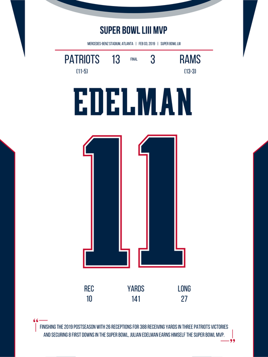 Edelman - Super Bowl LIII MVP