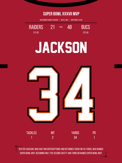 Jackson - Super Bowl XXXVII MVP