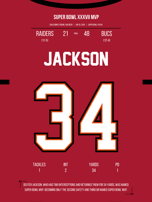 Jackson - Super Bowl XXXVII MVP