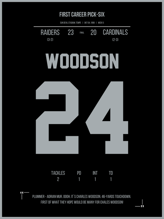 Woodson - First Career Pick-Six