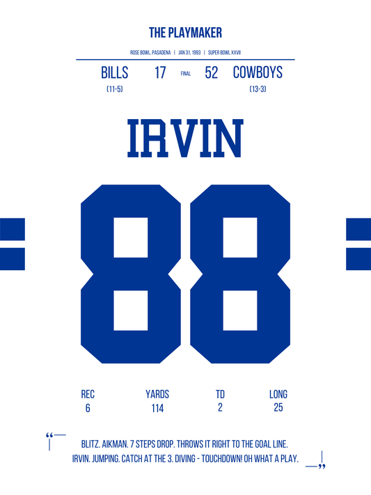 Irvin - Super Bowl XXVII
