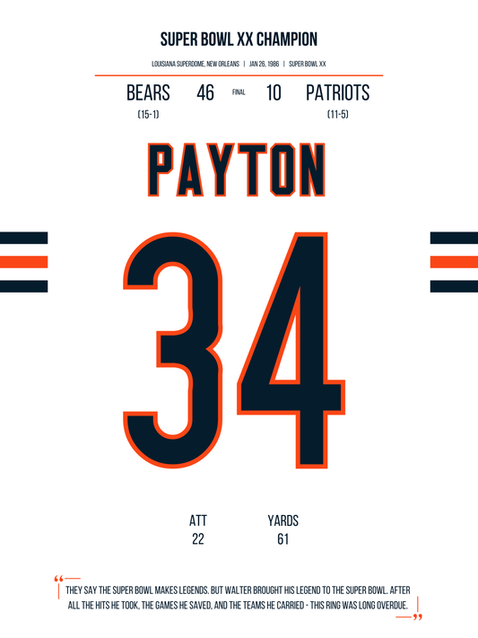 Payton - Super Bowl XX