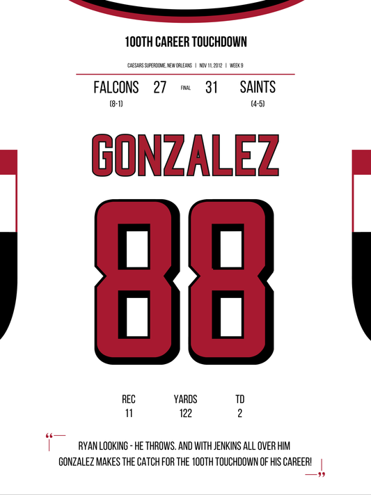 Gonzalez - 100th Career TD