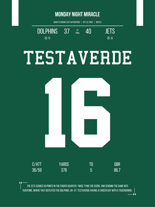 Testaverde - Monday Night Miracle