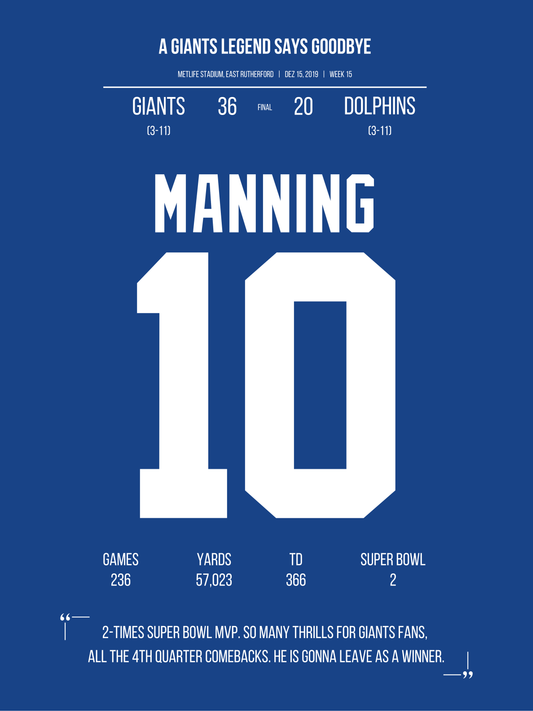Manning - A Legend Says Goodbye