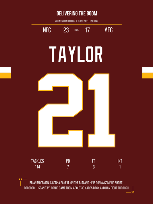 Taylor - Hit in the Pro Bowl