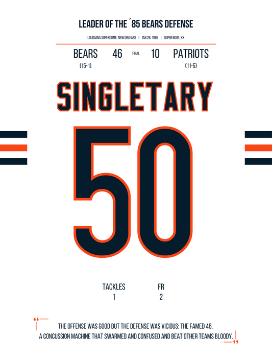 Singletary - Super Bowl XX