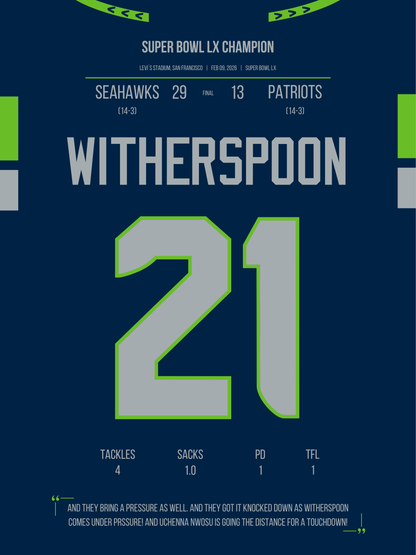 Witherspoon - Super Bowl LX Champion